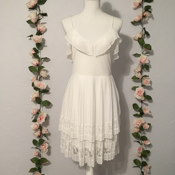 NWOT White Lace Romantic French Connection Dress - Picture 1 of 8